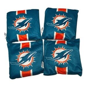 NEW! Miami Dolphins Cornhole Bean Bags 4 Count Regulation Size